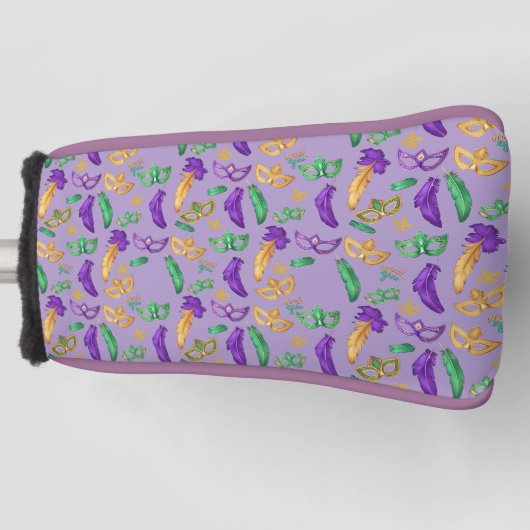 Gemusterte Mardi Gras Golf Headcover (Vorderseite)