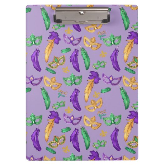 Gemusterte Mardi Gras Klemmbrett (Vorderseite)