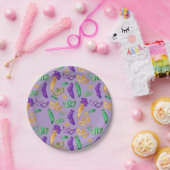 Gemusterte Mardi Gras Pappteller (Party)