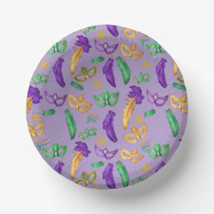 Gemusterte Mardi Gras Pappteller
