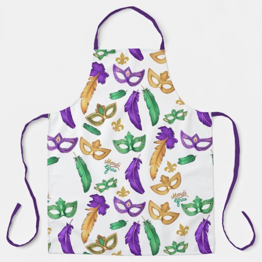 Gemusterte Mardi Gras Schürze (Vorderseite)