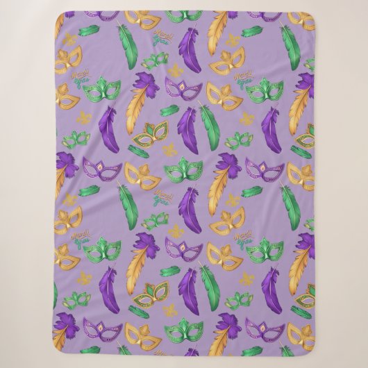 Gemusterte Mardi Gras Sherpadecke (Vorderseite)
