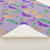 Gemusterte Mardi Gras Sherpadecke (3/4)