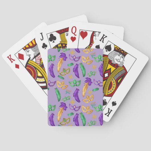 Gemusterte Mardi Gras Spielkarten (Rückseite)