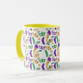 Gemusterte Mardi Gras Tasse (Vorderseite Links)