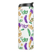 Gemusterte Mardi Gras Thermosbecher (Nach links gedreht)