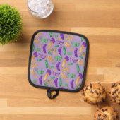 Gemusterte Mardi Gras Topflappen (Oben Unten)