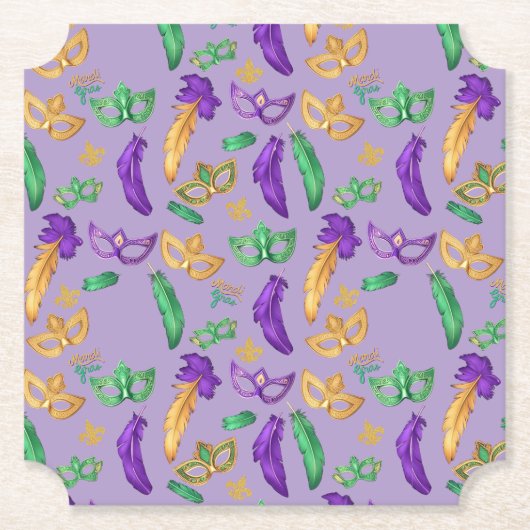 Gemusterte Mardi Gras Untersetzer (Vorderseite)