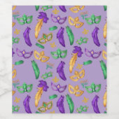 Gemusterte Mardi Gras Weinetikett (Einzelnes Label)