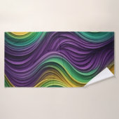 Gemusterte Mardi Gras Welle Badehandtuch (Badehandtuch)