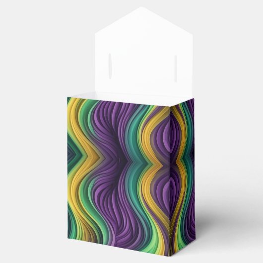 Gemusterte Mardi Gras Welle Geschenkschachtel (Geöffnet)