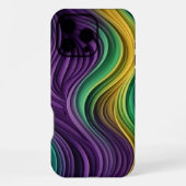 Gemusterte Mardi Gras Welle iPhone Hülle (Rückseite)