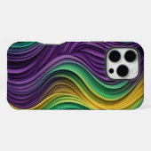 Gemusterte Mardi Gras Welle iPhone Hülle (Rückseite (Horizontal))