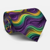 Gemusterte Mardi Gras Welle Krawatte (Gerollt)