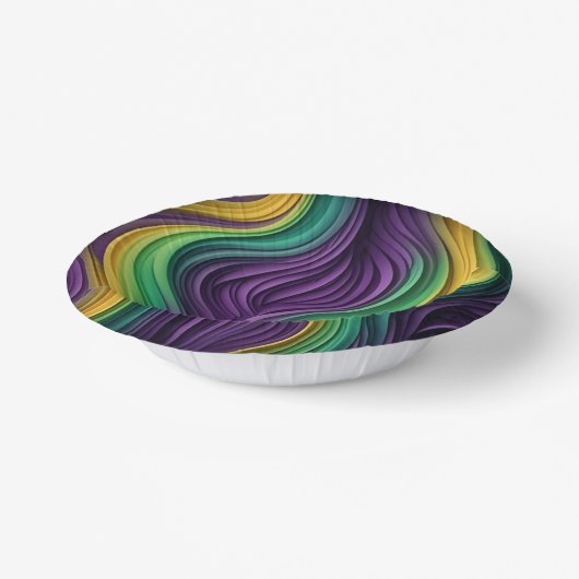 Gemusterte Mardi Gras Welle Pappteller (Gewinkelt)