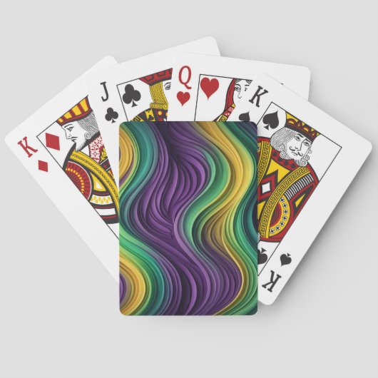 Gemusterte Mardi Gras Welle Spielkarten (Rückseite)
