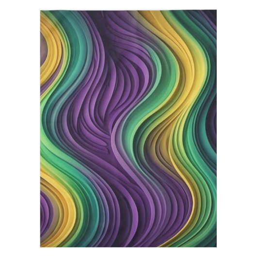 Gemusterte Mardi Gras Welle Tischdecke (Vorderseite)
