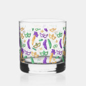 Gemusterte Mardi Gras Whiskyglas (Vorderseite)