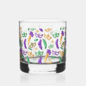 Gemusterte Mardi Gras Whiskyglas (Rückseite)