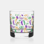 Gemusterte Mardi Gras Whiskyglas (Links)