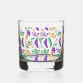 Gemusterte Mardi Gras Whiskyglas (Rechts)