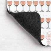 Gemusterte Mausunterlage des Rosé Weinglases Mousepad (Ecke)