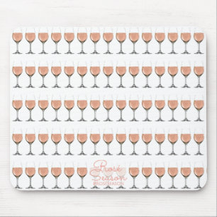 Gemusterte Mausunterlage des Rosé Weinglases Mousepad