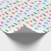 Gemusterte Meerestiere Geschenkpapier (Ecke)