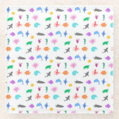 Gemusterte Meerestiere Glasuntersetzer (Vorderseite)