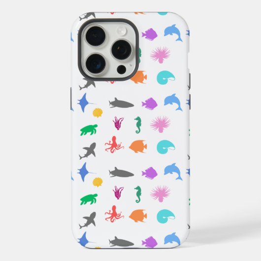 Gemusterte Meerestiere iPhone Hülle (Rückseite)