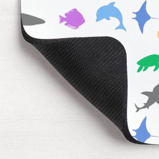 Gemusterte Meerestiere Mousepad (Ecke)