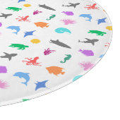 Gemusterte Meerestiere Schneidebrett (Ecke)