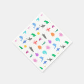 Gemusterte Meerestiere Serviette (Ecke)