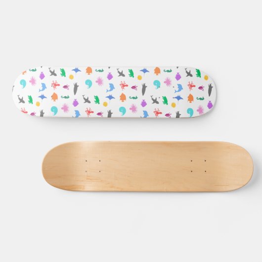 Gemusterte Meerestiere Skateboard (Horizontal)