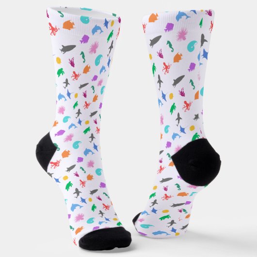 Gemusterte Meerestiere Socken (Gewinkelt)