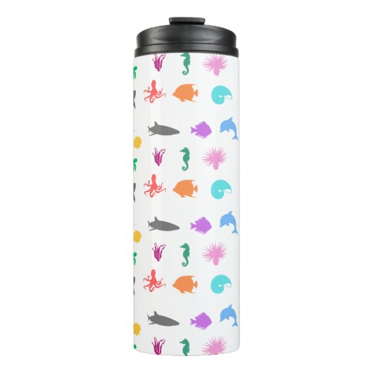 Gemusterte Meerestiere Thermosbecher (Vorderseite)