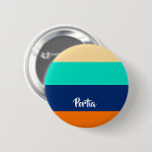 Gemusterte mehrfarbige Linien Button (Vorne & Hinten)