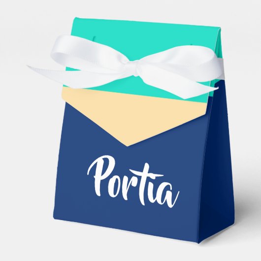 Gemusterte mehrfarbige Linien Geschenkschachtel (Vorderseite)