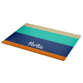 Gemusterte mehrfarbige Linien Schneidebrett (Ecke)