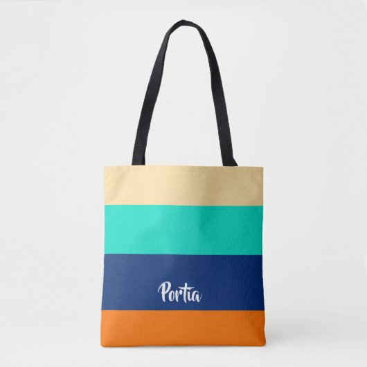 Gemusterte mehrfarbige Linien Tasche (Vorderseite)