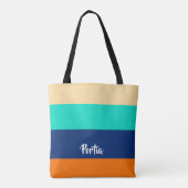 Gemusterte mehrfarbige Linien Tasche (Rückseite)