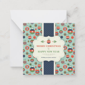 Gemusterte Miniweihnachtskarte Mitteilungskarte