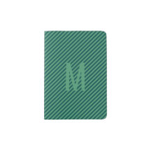 Gemusterte Monogramm-Passhülle für Grünstreifen
