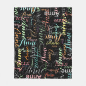Gemusterte Namen Fleece Blanket Color Schriftart S (Vorderseite)