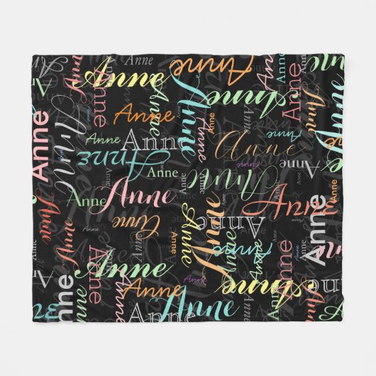 Gemusterte Namen Fleece Blanket Color Schriftart S (Vorderseite (Horizontal))