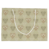 Gemusterte, neutrale Blumenhörner Große Geschenktüte (Rückseite)