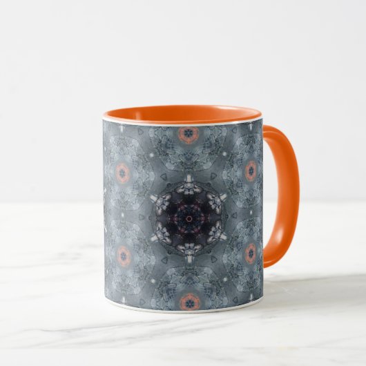 Gemusterte Orange Herbst Tasse 10oz (VorderseiteRechts)