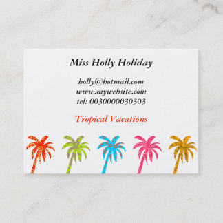 Gemusterte Palmen, Fräulein Holly Holiday, Visitenkarte