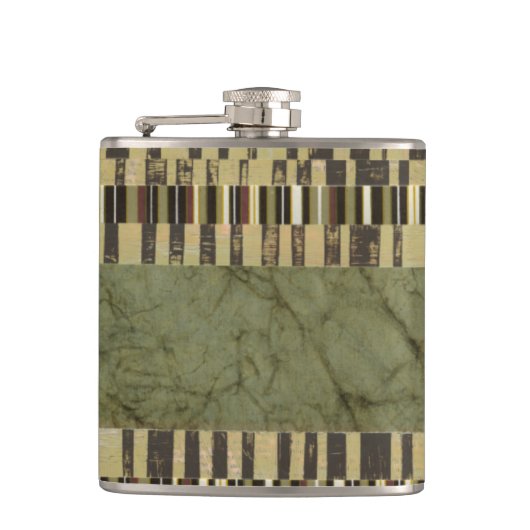 Gemusterte Panel-Malerei Flachmann (Vorderseite)