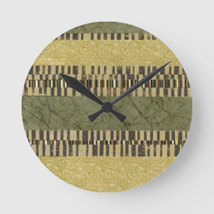 Gemusterte Panel-Malerei Runde Wanduhr